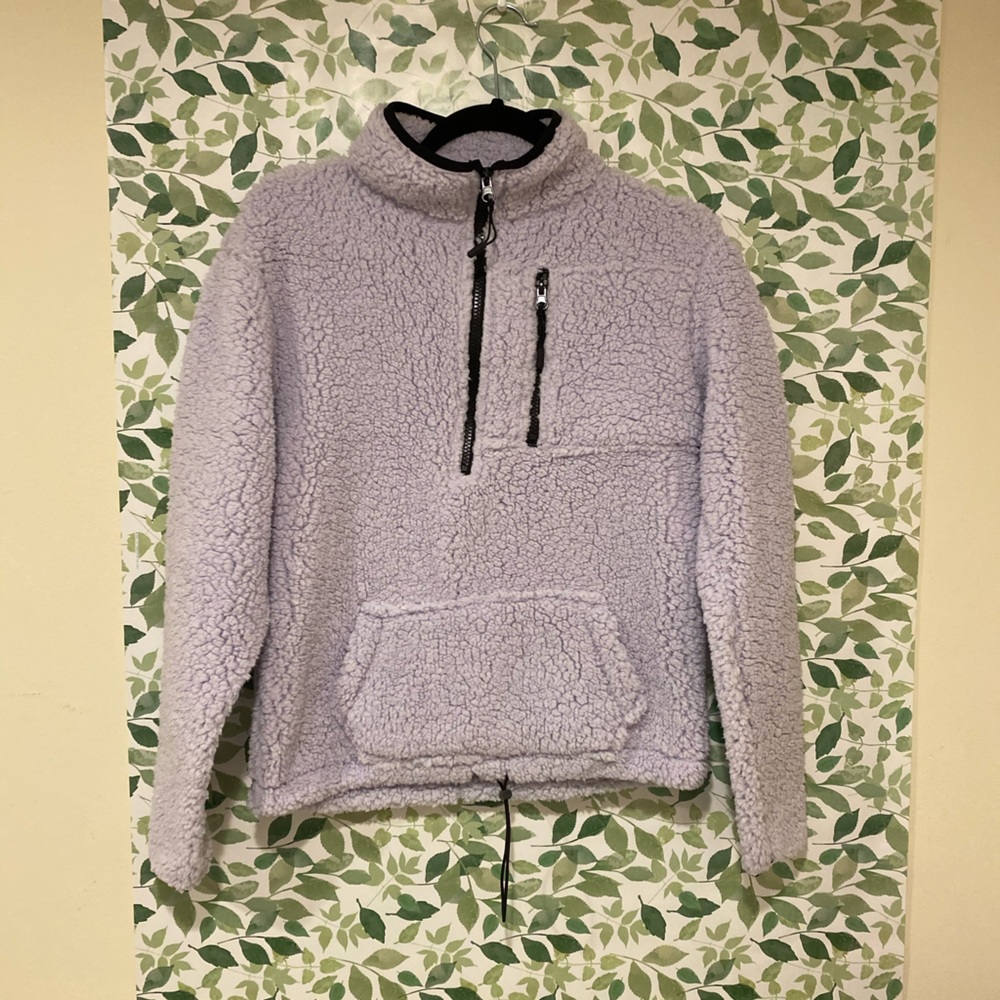 No boundaries faux sheepskin pullover